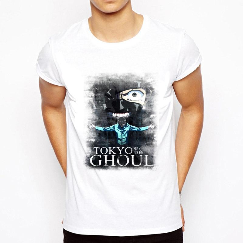 TOKYO GHOUL T Shirt Men Japanese Anime T-Shirt Male KANEKI KEN Print T-shirt Top Tee Clothes M8125