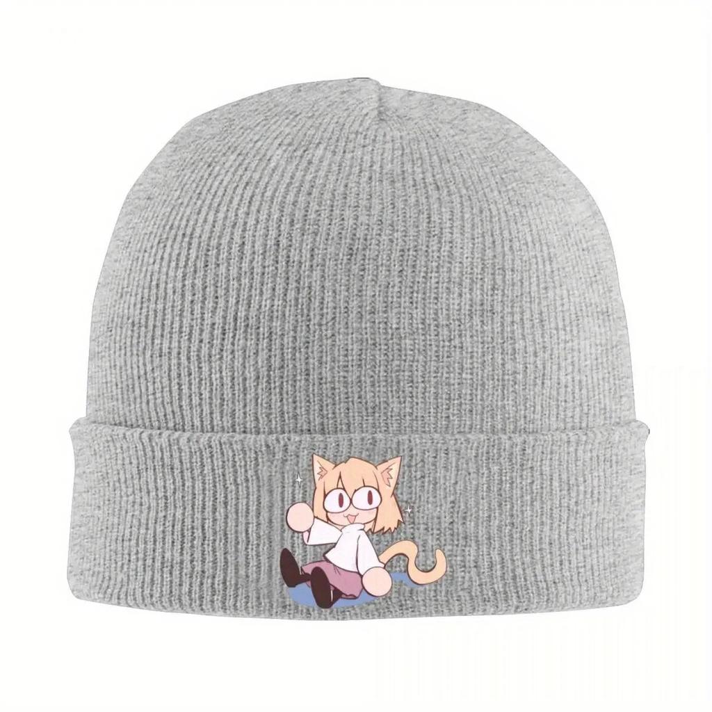 Neco Arc Lustige Neko Memes Mützen Niedliche Cartoon Mützen Unisex Erwachsene Lustige Kpop Strickmütze Winter Thermische Elastische Kappen