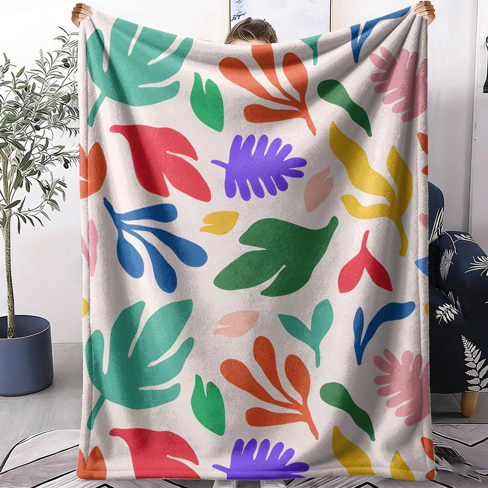Colorful Vectors Throw Soft Flannel AC Blanket Lightweight Summer Nap Throw Cozy  Blanket for Sofa Bed Travel Home