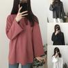 Women Autumn Long Sleeve Loose Fit Solid Color Casual O Neck Top T-Shirt Blouse