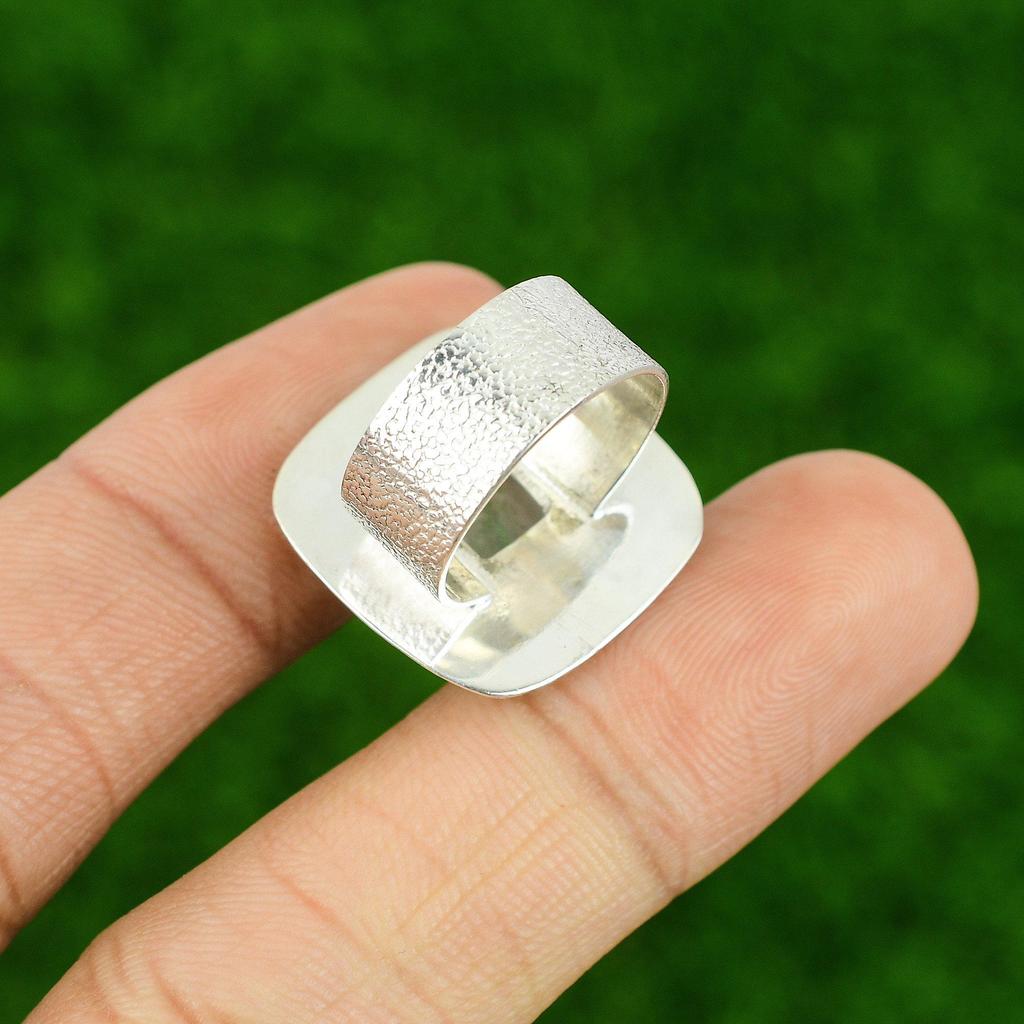 Cushion June Natural Moonstone Solitaire Wedding Ring Jewelry 925 Silver US 6.5