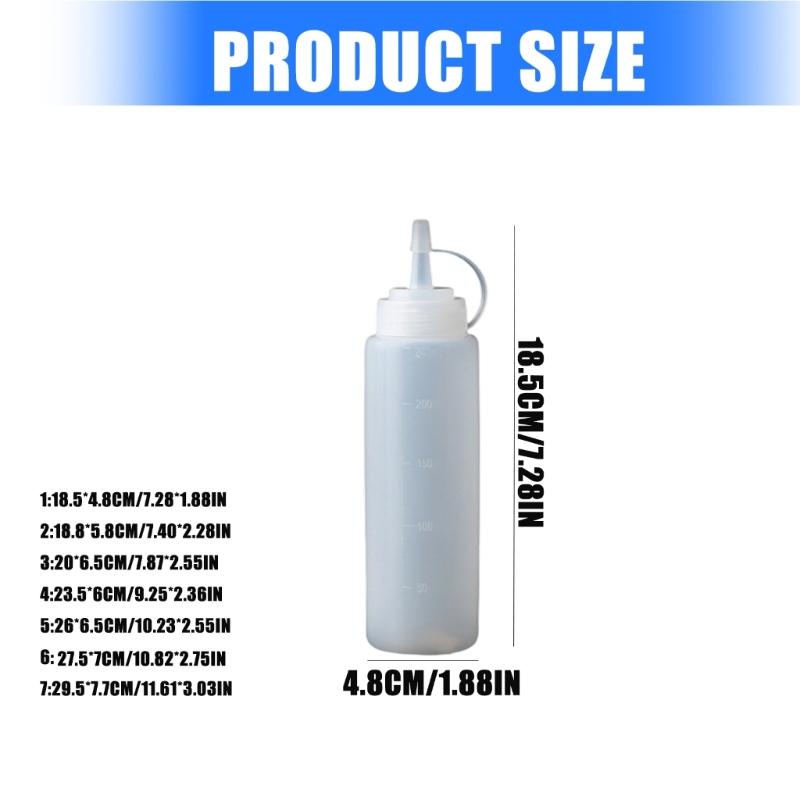 Plastic Condiment Dispenser With Narrow Spout For Homes Kitchen Outdoor BBQ Large Capacity Sauce Squeeze Bottle