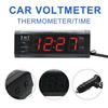 12V 3 In 1 Auto Automobile LED Digital Voltmeter Thermometer * Accessories * 15mm Clock Digital Clock Display Clock 78 Car U5M2