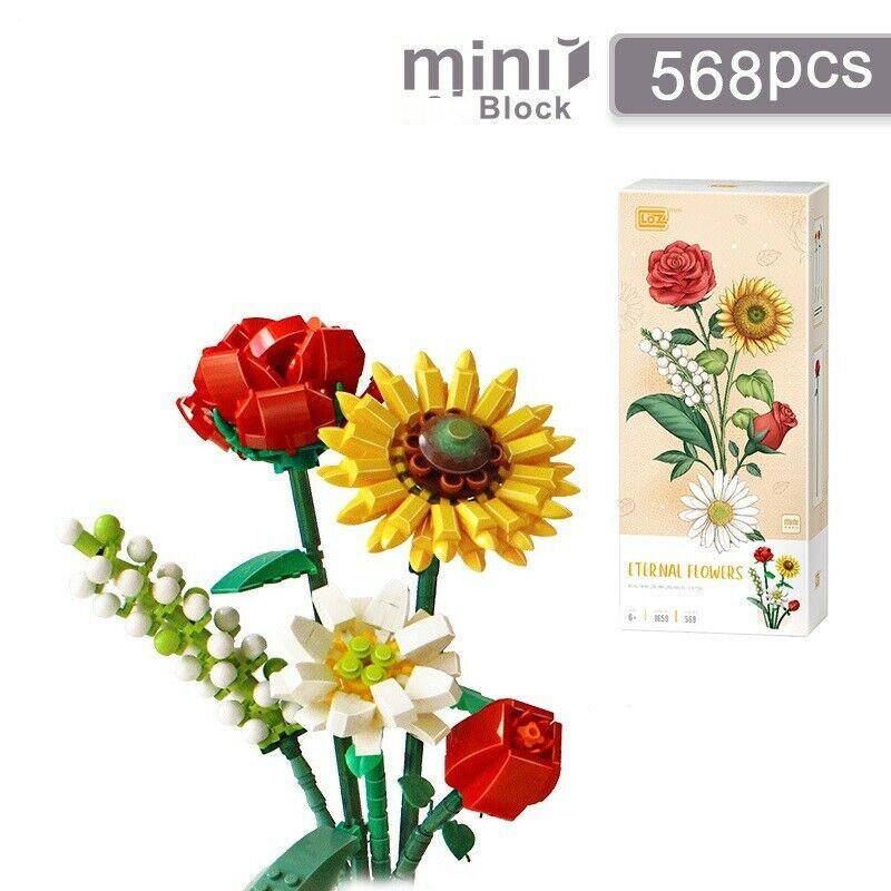 

1657-59 Детские строительные блоки Игрушки для девочек Цветы Пазл Женский подарок Домашний декор 1659