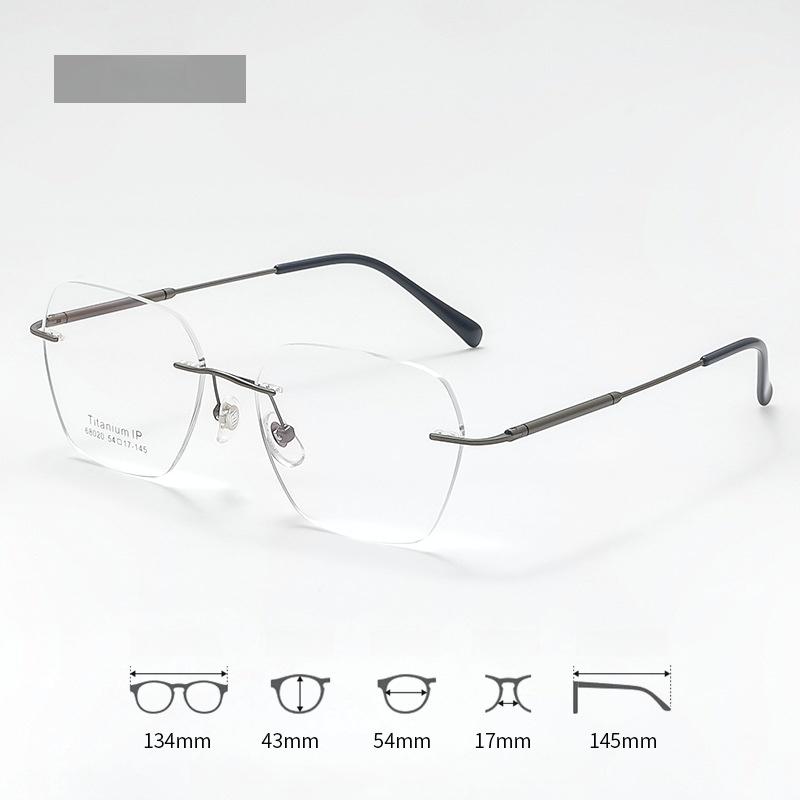 Xbora Fashion Rimless Custom Prescription Glasses Progressive Myopia Reading Anti-blue light Eyewear For Women and Men 68020