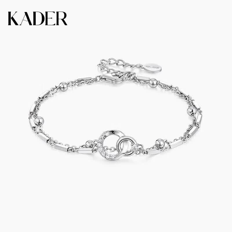 Katilo Geometric Double Ring 925 Silver Bracelet