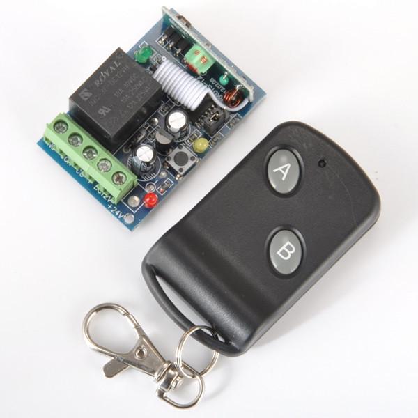 DC12V 1-Channel Wireless Remote Switch with 2-Key Butterfly Remote for Interlocking Mode Light Control: A ON, B OFF. Single Channel Remote Control Switch