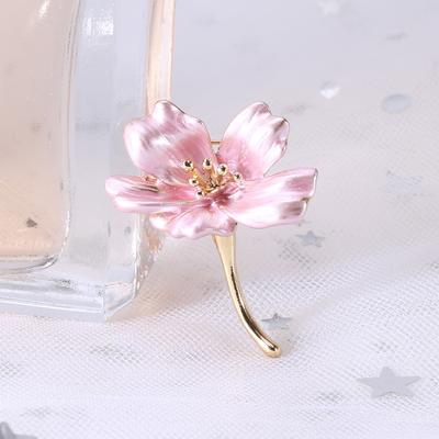 Stylish, Simple And Elegant, Oil-Dripping Flower Brooch, Female Fresh Temperament, Anti-Light Flower Pin Accessories