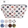 Pouch Organic Cotton 100 M Size Japanese Pattern (Multi Cosmetic Gusset Travel Mini Bag Small Item Storage Cute Fabric Style Zipper Items Cosmetics