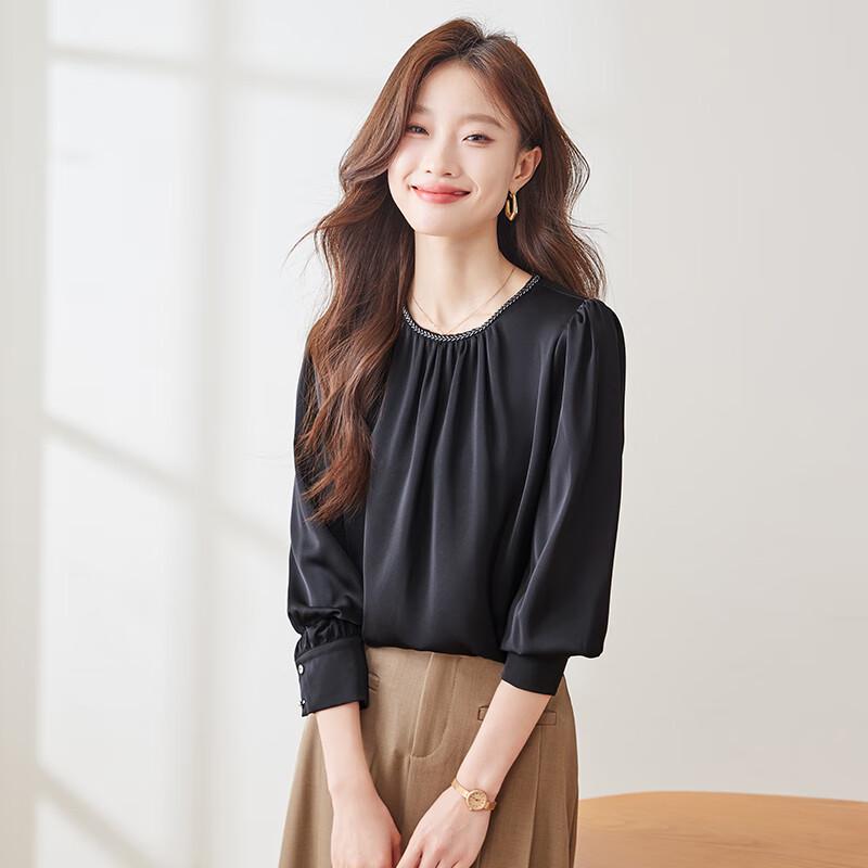 Troloman Women s Long Sleeve Round Neck Blouse 3XL