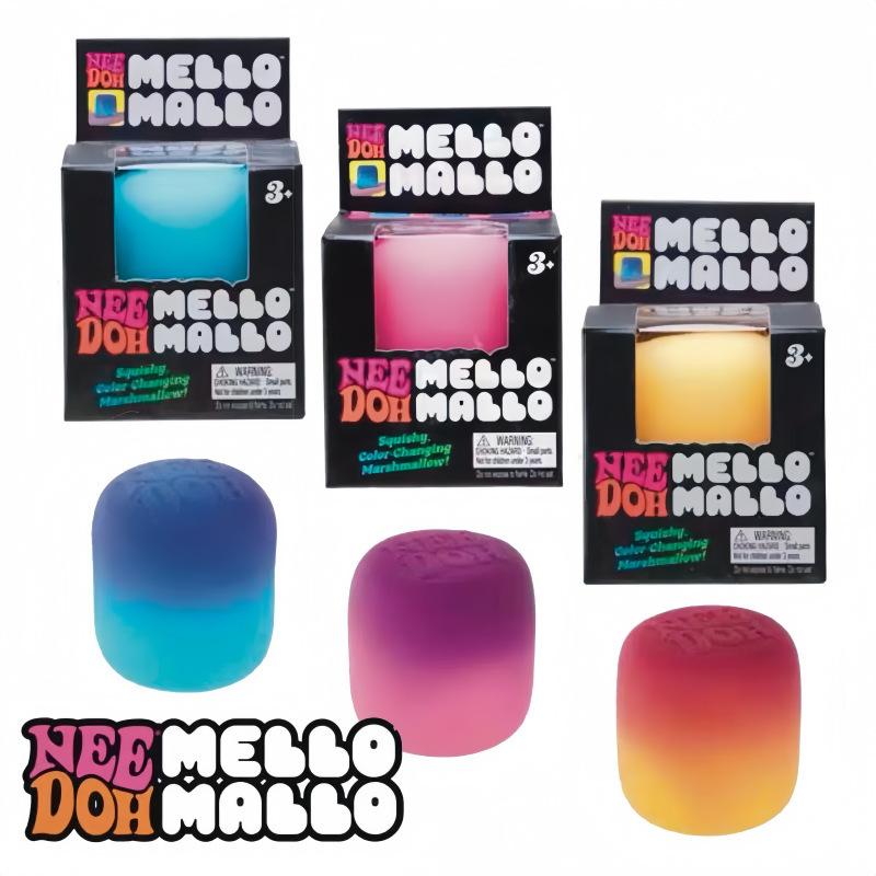 Needoh Mello Mallo Giocattolo Morbido Reattivo ai Raggi UV Texture Marshmallow Rilascio Lento Giocattolo Spremibile Fidget Cambia Colore alla Luce Solare Regalo