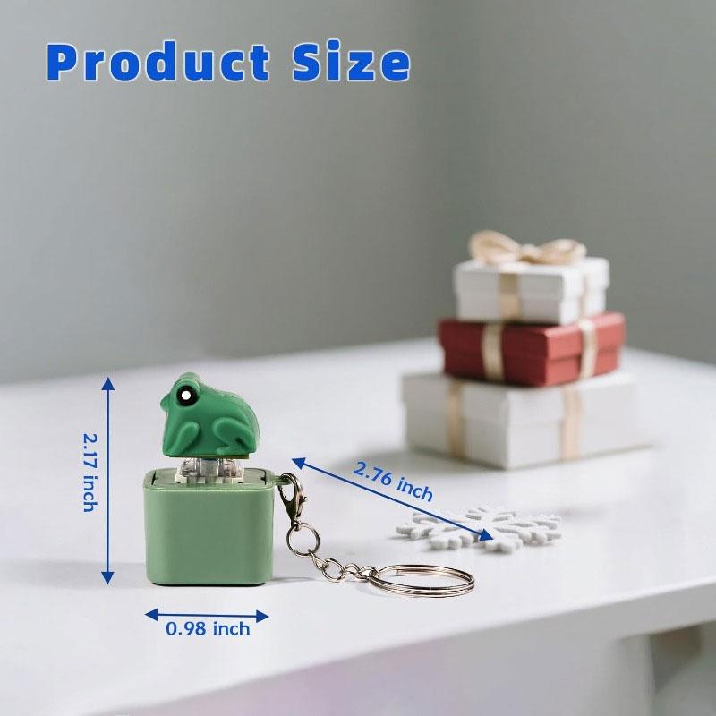 Rechargeable Funny Croaking Frog Keychain with LED Light - Stress Relief Fidget Clicker with Frog Lizard Snake Sound Feature