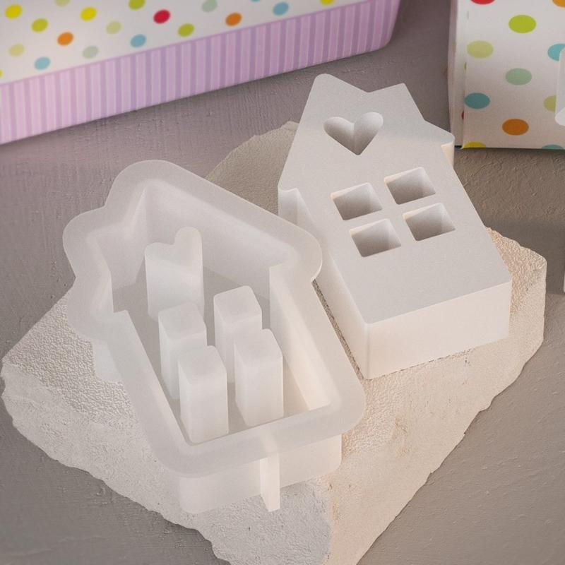 Silicone Soap Mold DIY Silicone Candle Molds Easter Clay Mould House Shaped Silicone Soap Making Molds Silicone Material