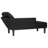 Chaiselongue with Cushion and Right Armrest Black Velvet
