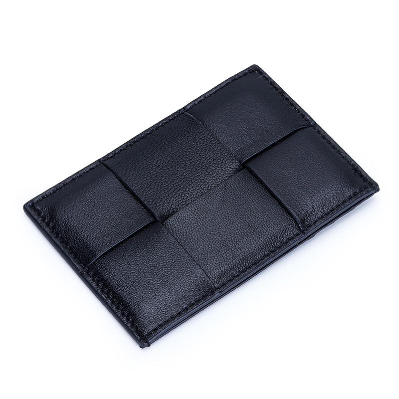 Leather Ultra-thin Small Change Purse Ins-style Exquisite Sheepskin Woven Card Bag Transformed Into Portable