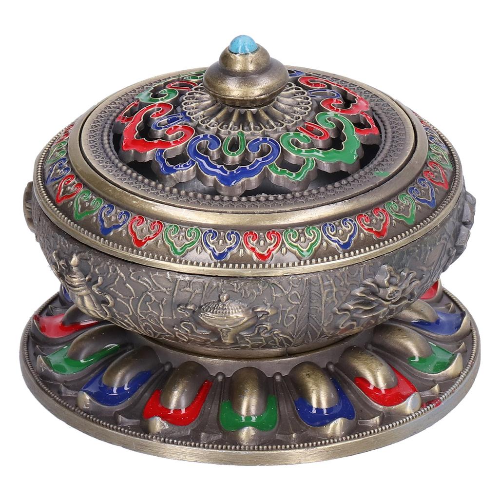 Vintage Incense Burner Copper Alloy Incense Holder for Living Room Tea Ceremony OrnamentsGreen