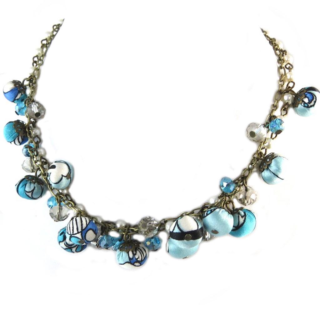 Les Trésors De Lily [P0771] - Handmade Necklace 'Les Antoinettes' Blue Lagoon (handmade)