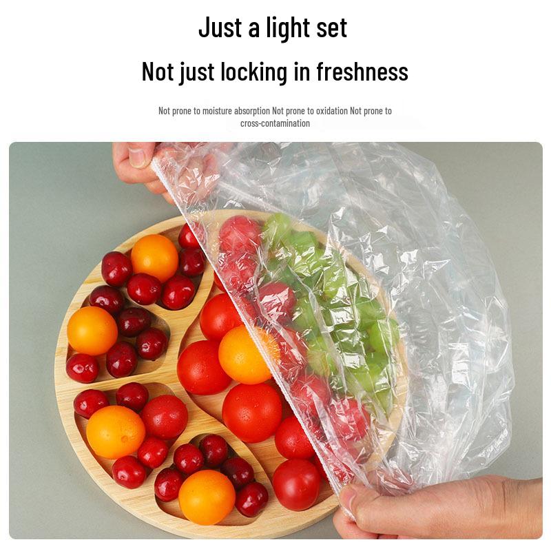 Disposable Elastic Fresh-Keeping Bowl Covers - Tear-Free Cling Film for Kitchen Leftovers