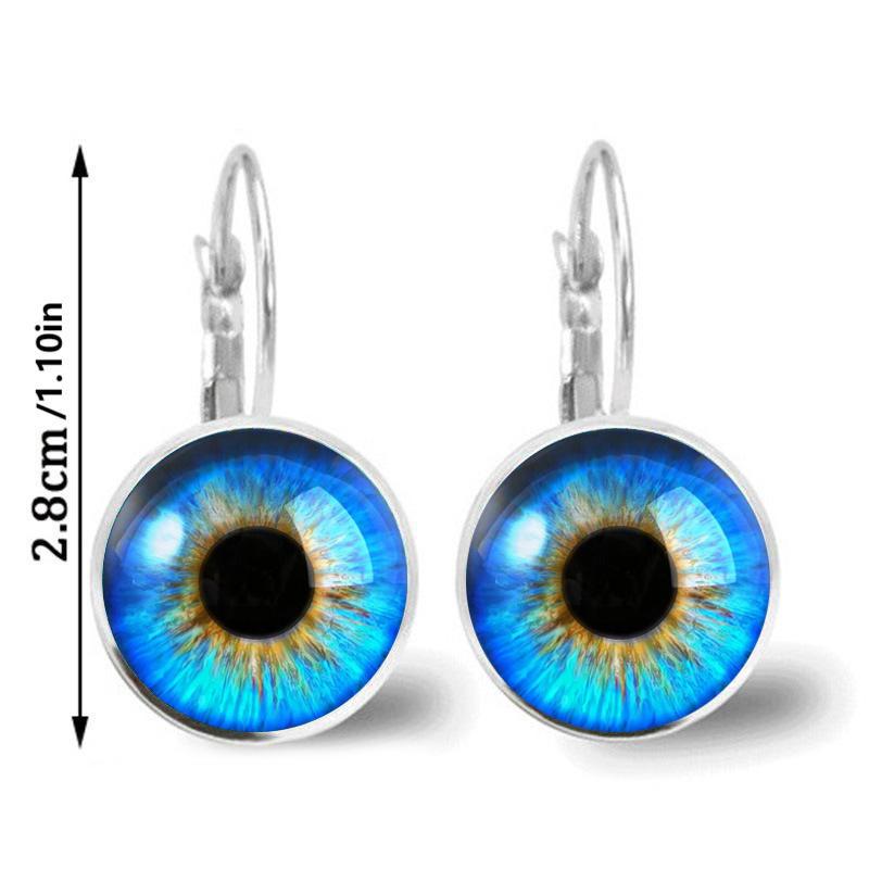 Helle Farbe Glas Cabochon Evil Eye Ohrstecker Modeschmuck Trendy Tier Auge Frauen Charms Französisch Ohrring