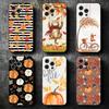 Pumpkin Happy Fall Autumn Soft Phone Case for iPhone 16 16E 17 Air 15 Pro Max 14 Plus 13 Mini 11 12 7 Black Cover Back Shell