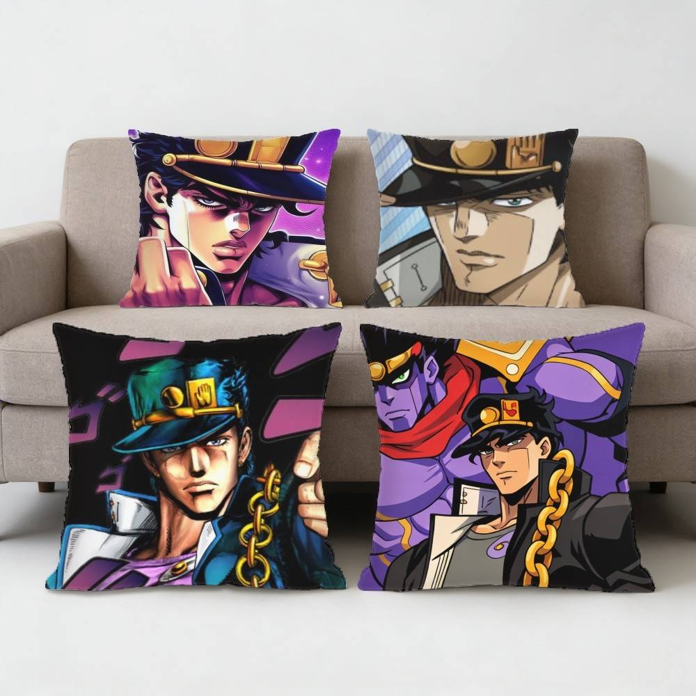 Anime JoJo Kujo Jotaro Pillow Case Sofa Living Room Bedroom Headboard Backrest Cushion Square Cushion Nap Time