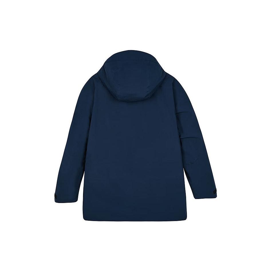 Skechers Solid Color Hooded Woven Mid-Length Down Jacket Men Outerwear Dark-Blue Black L423M167-0029