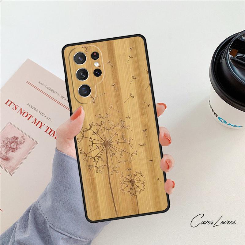 Bamboo Wooden ANIMALS phone case For Samsung Galaxy S24 S25 S23 S22 Ultra Note 10 20 Plus S20 S21 FE Cover