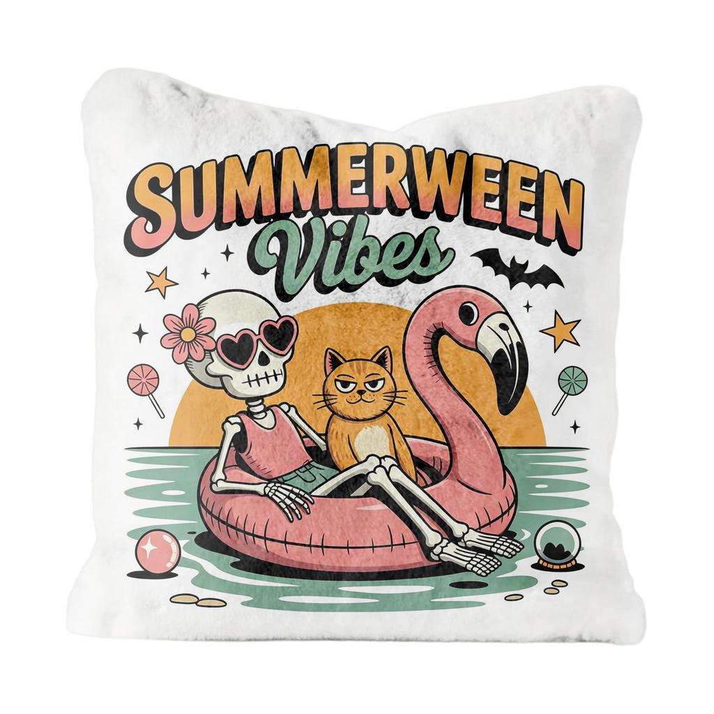 Plush Decorative Pillow Cover Set for Chair Sofa Bedroom Living Room Halloween Themed Soft Fabric Cushion Case Set