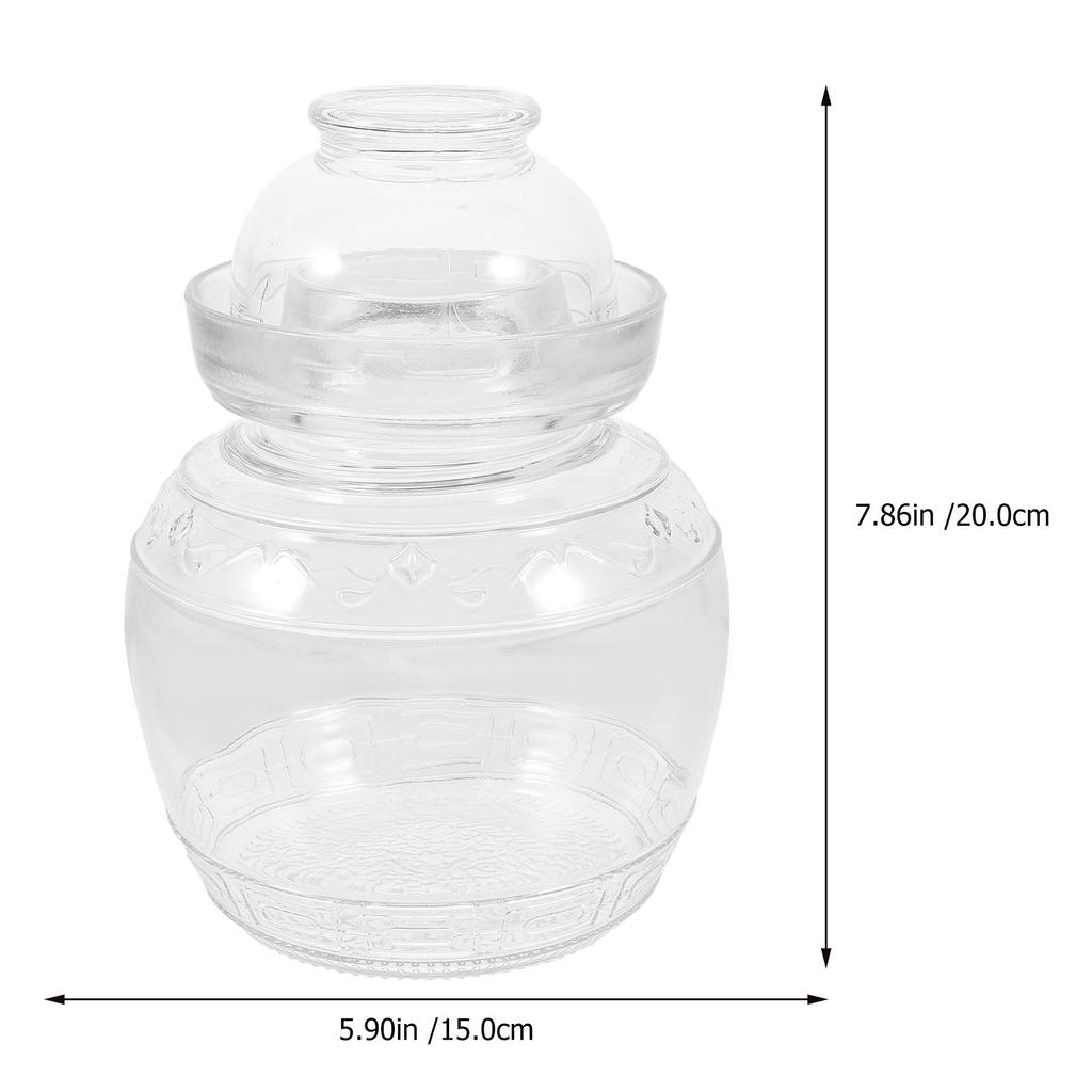 1Pcs Fermentation Jar Household Kitchen Pickle Jar Glass Transparent Storage Container Sealed Food Can Practical Storage Tank