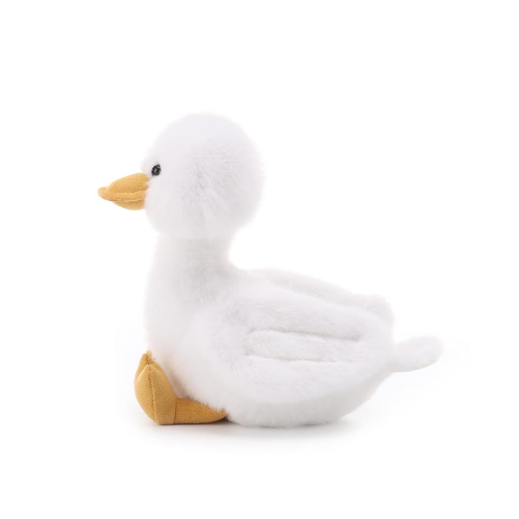 Apricot Lamb - A Soft, Cute, Fluffy Duck Plush Toy with Cheerful Squawking Sounds, Suitable for Both Boys and Girls, 17cm.