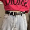 Korean Style Trendy Retro Belt With Square Buckle For Youth Perfect For Jeans And Casual Wear