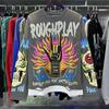 Meichao Rough Play Street Hip Hop Vintage Print Ripped Fake Two Bottom Men'S And Women'S Loose Long Sleeve T-Shirt