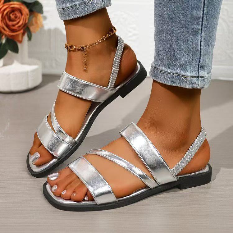 Women s Beach Sandals Summer Plus Size Open Toe Sandals 43 серебряный 1830₽
