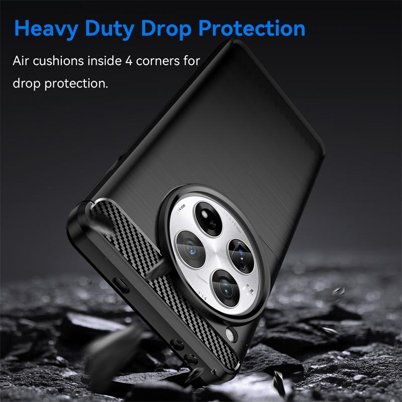 For OnePlus 12 Case Bumper Anti-knock Soft Silicone Carbon Fiber Back Cover For OnePlus 12 5G Case For OnePlus 12 Case 6.82 inch