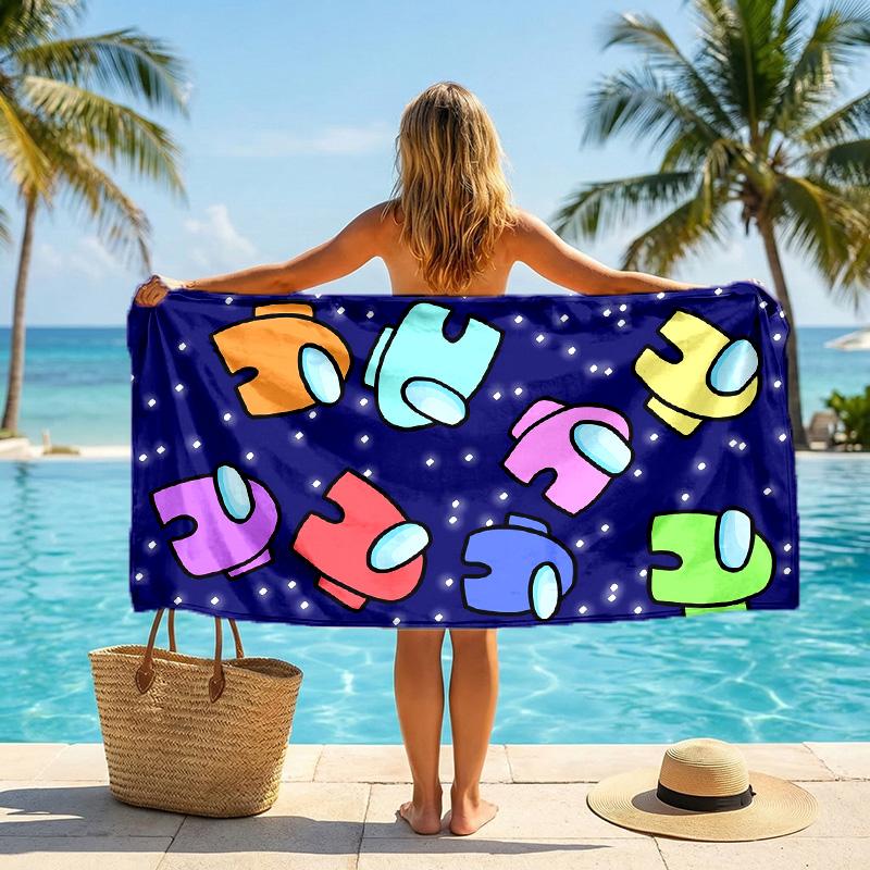 Among Us Mode Strandtuch Tragbar Weich Schnelltrocknend Handtuch Für Schwimmen Camping Urlaub