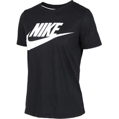 Sports Lifestyle Series Logo Print American Vintage Casual Rundhals Kurzarm T-Shirt Damen Tops Schwarz 829748-010