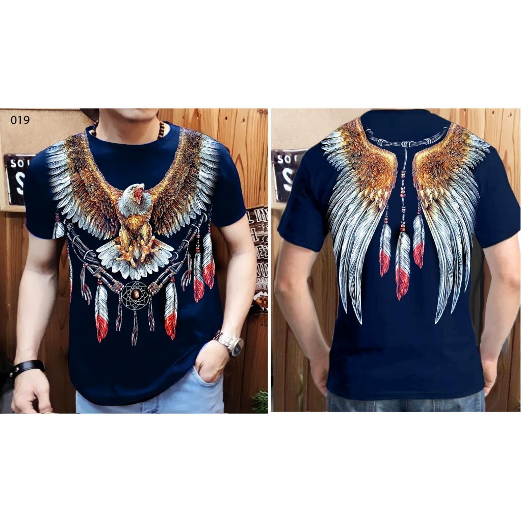 

Men s edition T-shirt with eagle pattern and fully printed angel wings XS