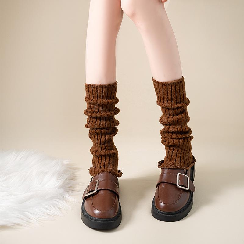 Women's Ruffled Slouchy Solid Color Long Socks, Melard Style, Autumn/Winter, Hot Girl Fashion.