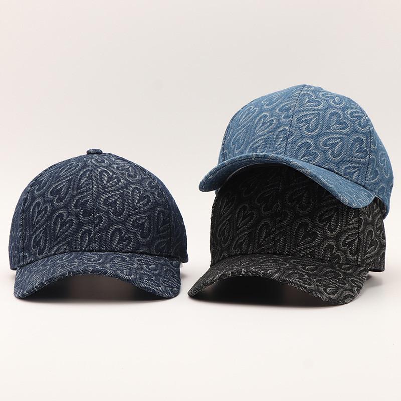 Love Heart Leopard Print Baseball Cap With Wide Brim For Casual Outdoor Wear