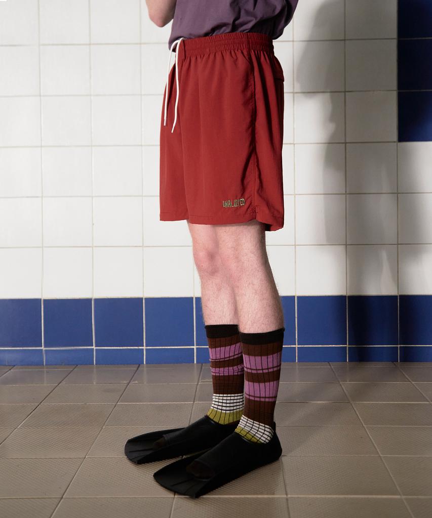 UNALLOYED Logo Nylon Shorts / Brick