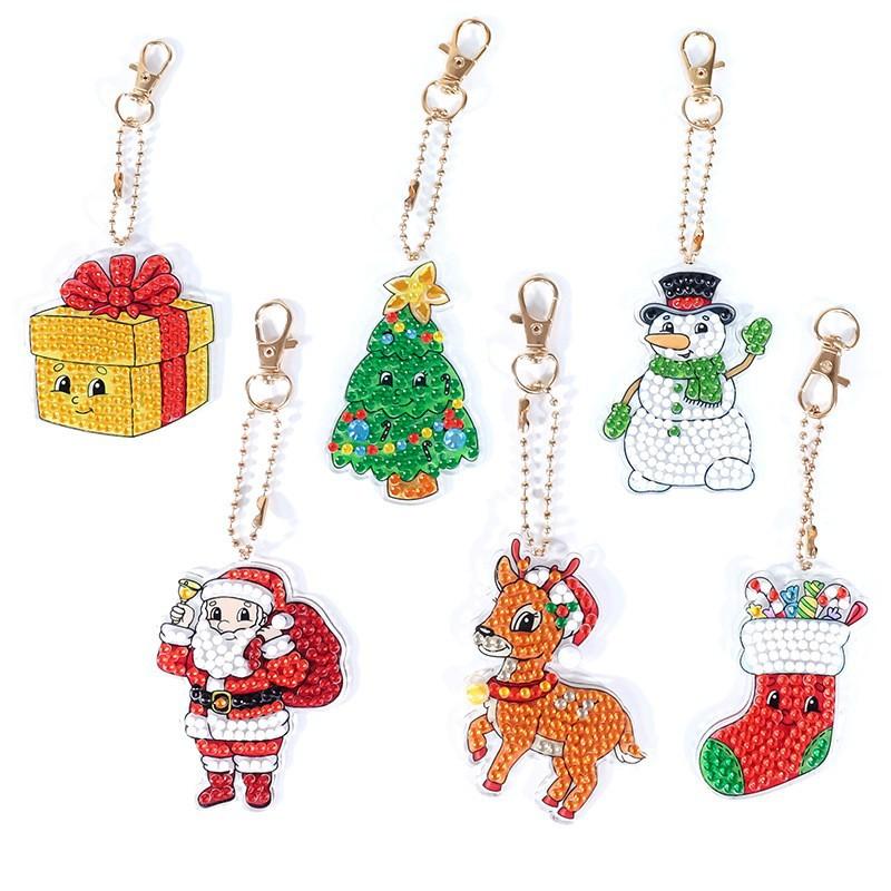 New Diy Diamond Painting Keychain Handmade Acrylic Pendant Jewelry Christmas Single-Sided Diamond Decoration Diamond Painting