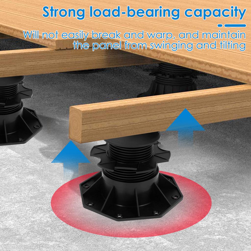 5Pcs Deck Support Base Height Adjustable Plastic Deck Lift Support Base Solid Floor Support Lift Bearing Set for Wood WPC Metal