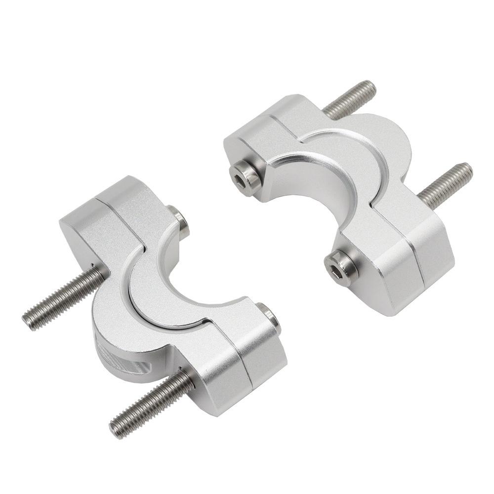 2Pcs CNC Silver Motocycle Handlebar Riser Clamp 15mm/30mm For BMW R1300GS 2024