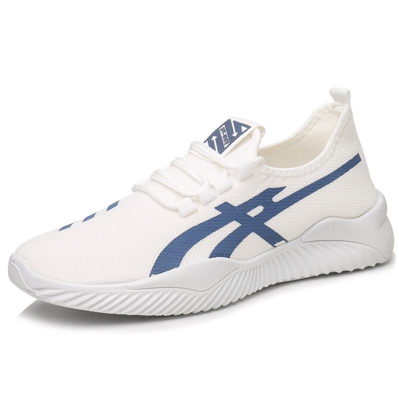 

Мужская обувь от импорта, лето 2025, новые мужские повседневные туфли, летающие тканые дышащие спортивные туфли, универсальные белые туфли 39