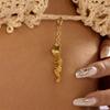 Stainless Steel Bikini Buckle Pendant Red Coral Swimwear Jewelry New Bikini Charms Set  Women