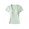 Spice girl u-neck short-sleeved t-shirt women's short with chest pad summer waist tight sexy t-shirt high waist bottoming shirt top