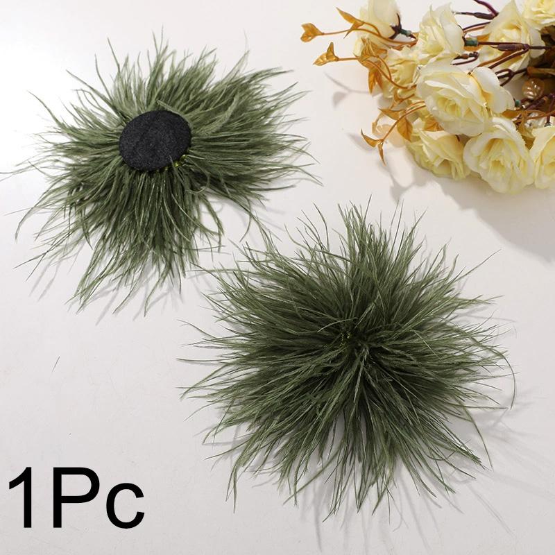 1Pc Feather Headwear Fashion Bridal Hairband Exquisite Ostrich Feathers Brooch Pin DIY Clothing Accessories Ostrich Feather