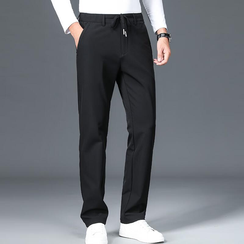 Men's Autumn/Winter Loose Fit Straight Leg Drawstring Casual Pants