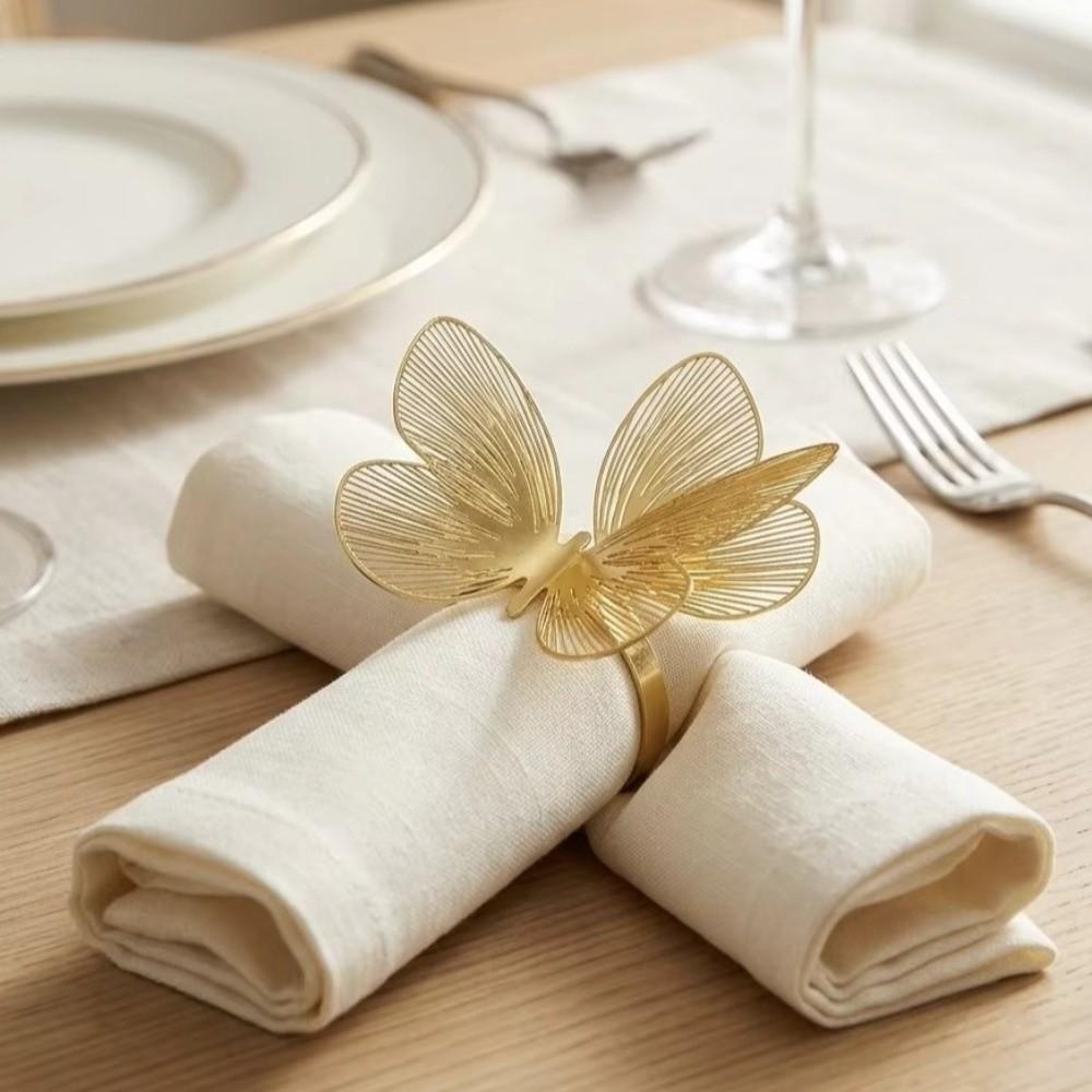 1PC Hollow Butterfly Napkin Holder Waterproof Dinnig Table Decoration Elegant Napkin Ring