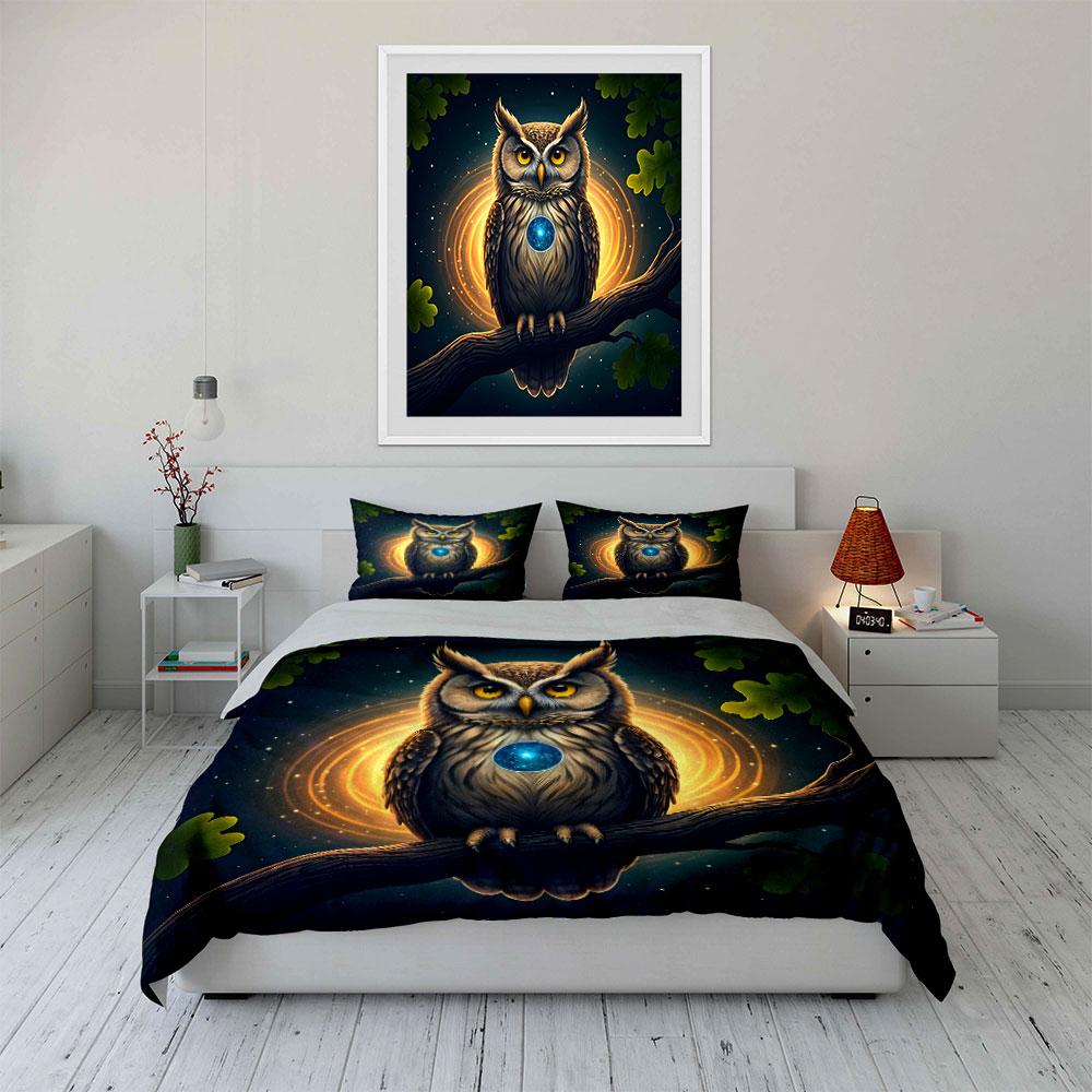 Mystical Cosmic Owl. Bedding Sets Duvet Covers Pillowcases(1* Duvet Cover 2* Pillowcases Without Duvet Insert)